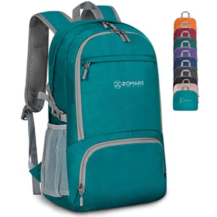

Lightweight Packable 30L Foldable Hiking Backpack Water Resistant Compact Folding Daypack for Travel in Lake Green