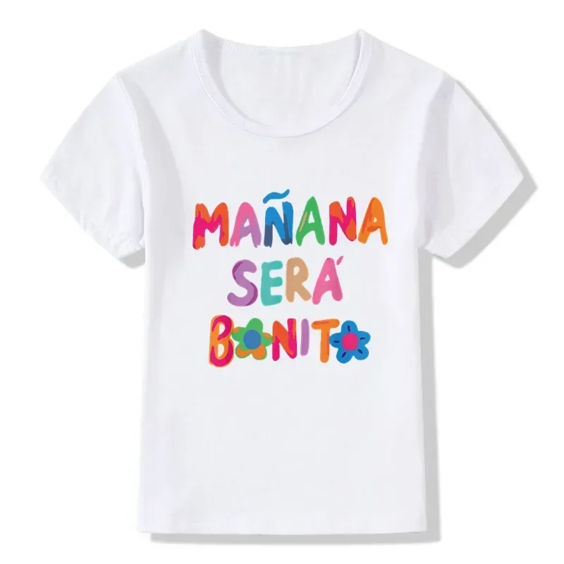 Summer Cotton Girl T-shirt Manana Sera Bonito Karol G Bichota Print Fashion Kids T Shirt Children Clothes Fashion Baby Tops Tees