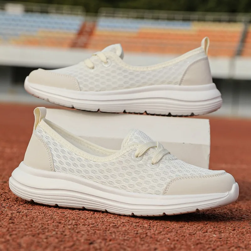 

Fashion Women Summer Sneakers Shoes Solid Color Running Shoes Breathable Mesh Flats Light Woman Jogging Shoes Casual Sneakers