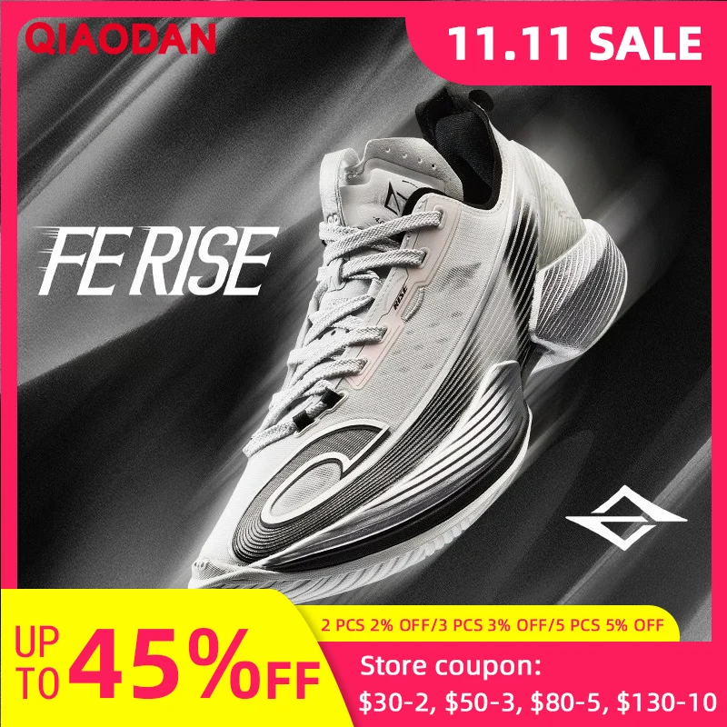 

QIAODAN FE RISE Professional Practical Basketball Shoes Men Low-top Rebound Anti-skid Carbon Plate Running Sneakers QDA013251177