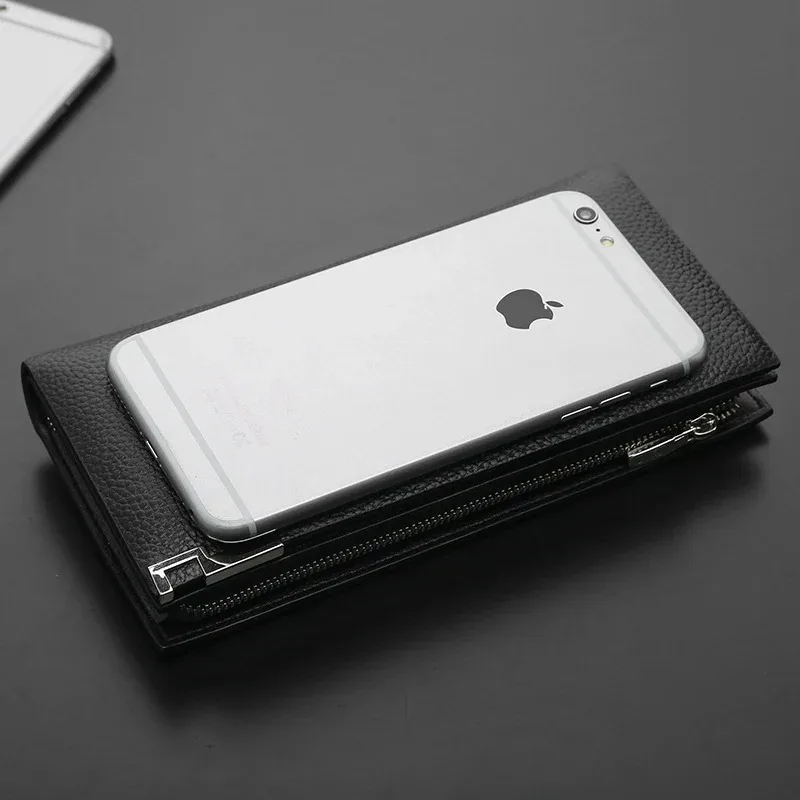 الكنغر المملكة الفاخرة جلد أصلي للرجال محفظة طويلة الأعمال الذكور العلامة التجارية مخلب حامل بطاقة المحفظة #3