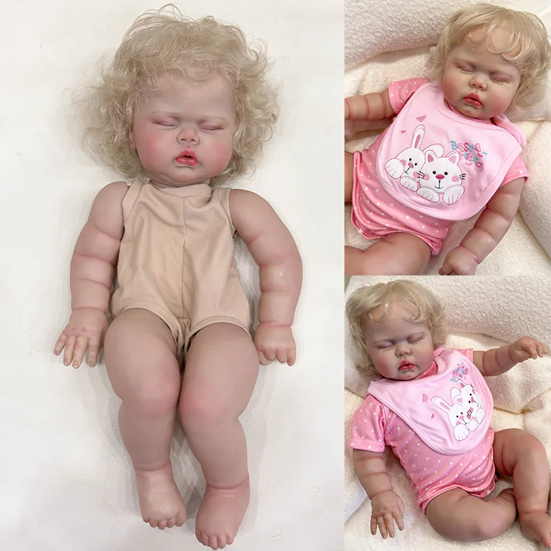 NPK 24inch pickle Lifelike Reborn Doll kit painted Doll kit Unfinished Doll parts with Hand Rooted Hair