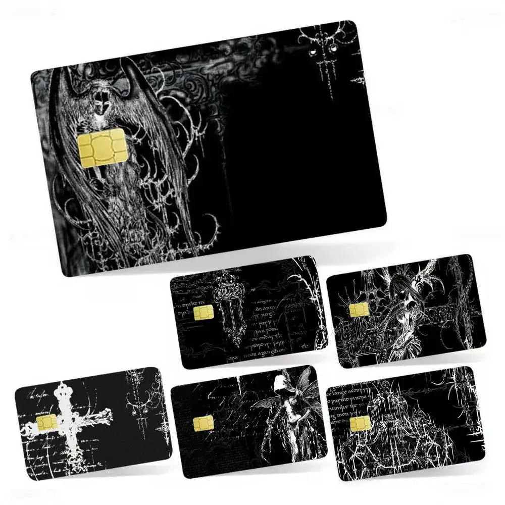 

Gothic Cyber Sigil Cross Eyes 4pcs 1Set Card Stickers Small Waterproof Chip 4PCS Card Sticker Anti-Scratch