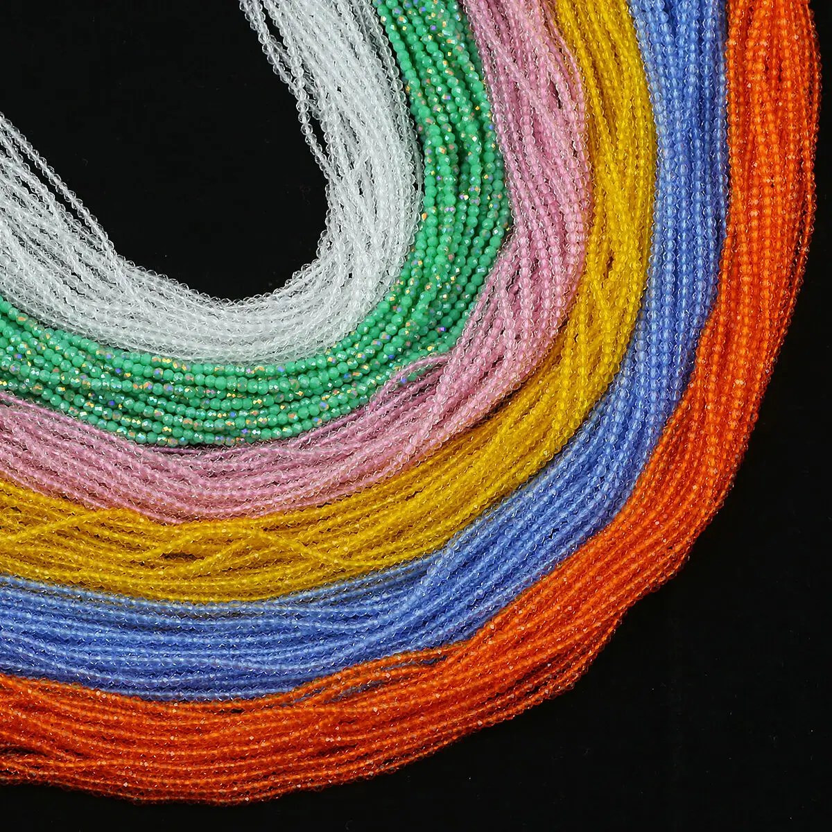 180Pcs 2mm Multi Colour Faceted Crystal Beads Spacer Loose Beads For DIY Jewelry Making Charms Bracelets Earrings Accessories