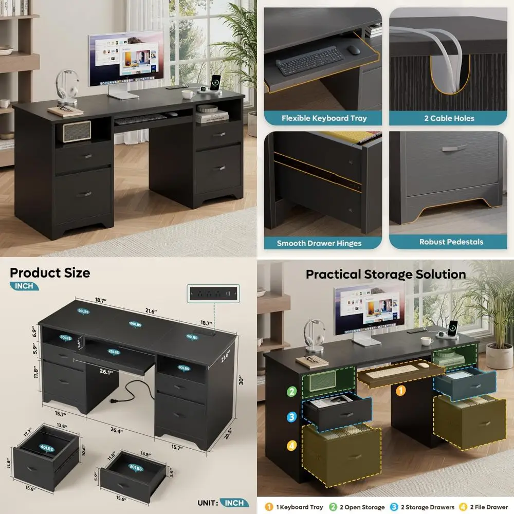 59” Computer Desk W…