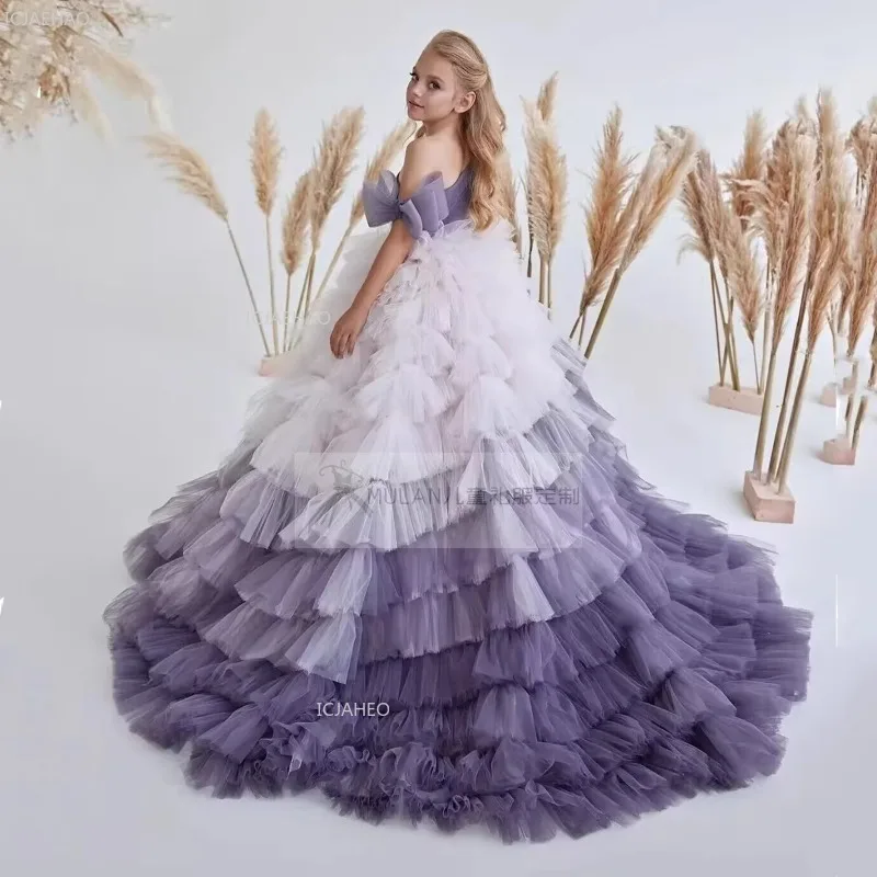 

Kids One Shoulder Ball Gown Tutu Dress For Flower Girl Pageant Party Birthday Performance Evening Party Princess Piano Violin