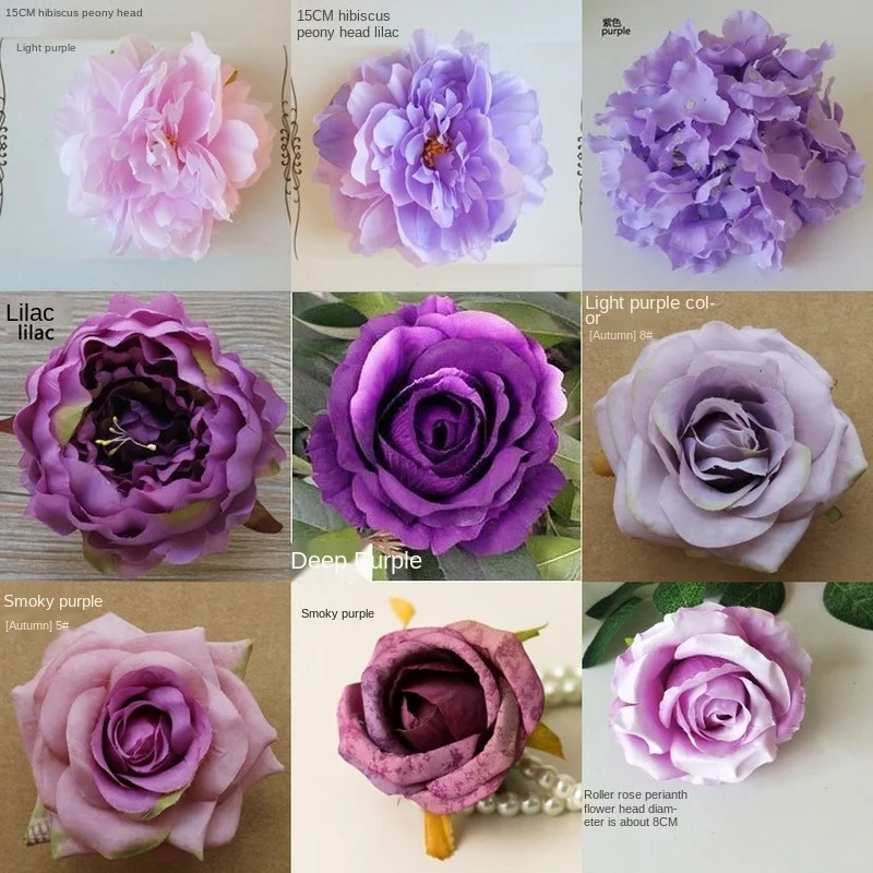 Silk Hydrangea Peony Simulation Artificial Flower Purple DIY Bouquet Wedding Table Home Party Decorations Christmas Decorative