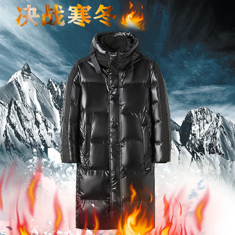 2023 new arrival long style winter jacket 90% White Duck down jacket men,thicken warm waterproof parkas trench coat size M-3XL