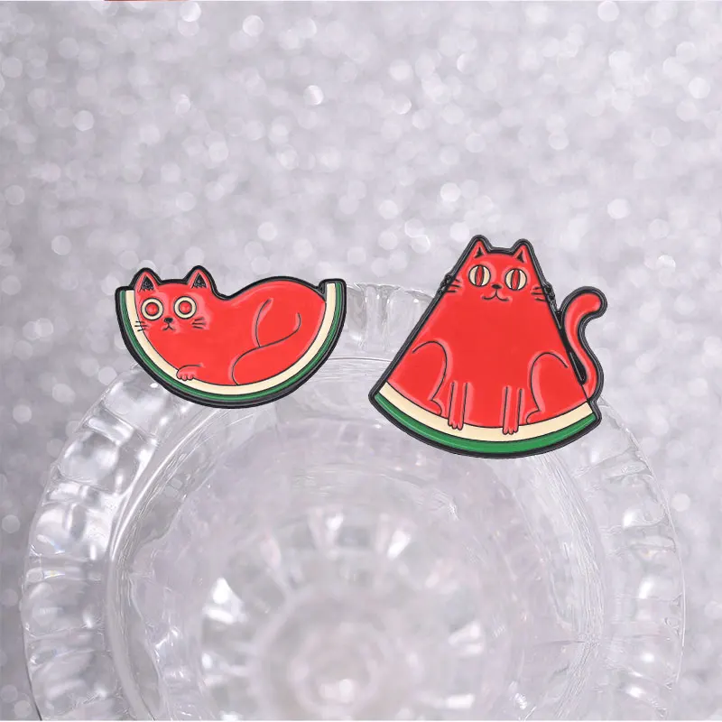 12style Cats Collection Enamel Pin Black Kitten Programmer Watermelon Brooch Spanish Quotes Badge Cute Funny Animal Jewelry