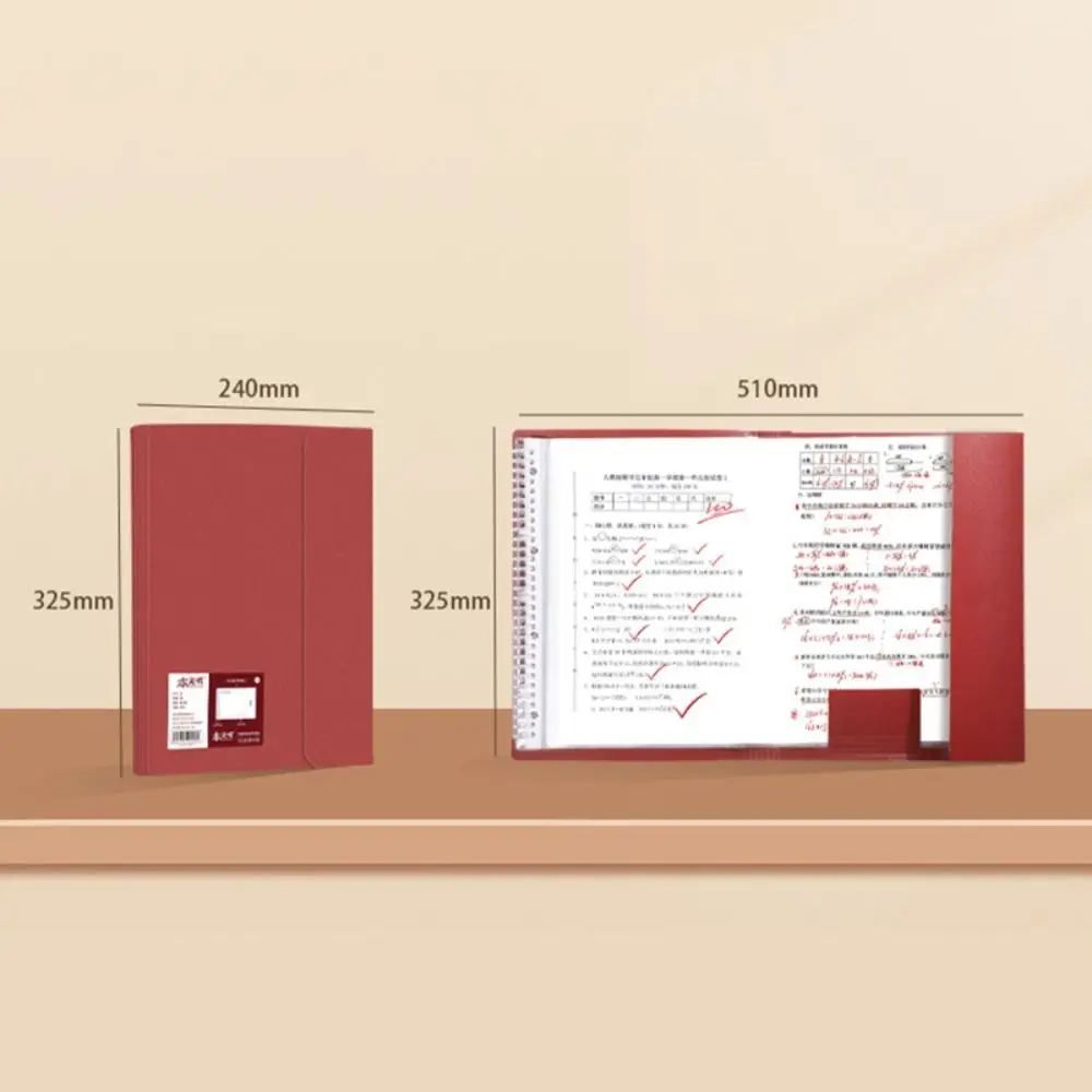 Carpeta de archivos A3 de hojas sueltas estilo INS, libreta de datos de papelería transparente para estudiantes, bolsa de archivo desmontable para estudiantes