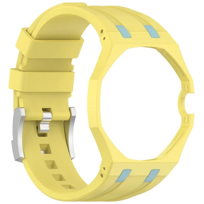 2-in-1-PC-Gehäuse + Silikonarmband für Swatch X AP Royal Pop Taschenuhr, umwandelbar in Armbanduhr, integriertes Modifikationszubehör