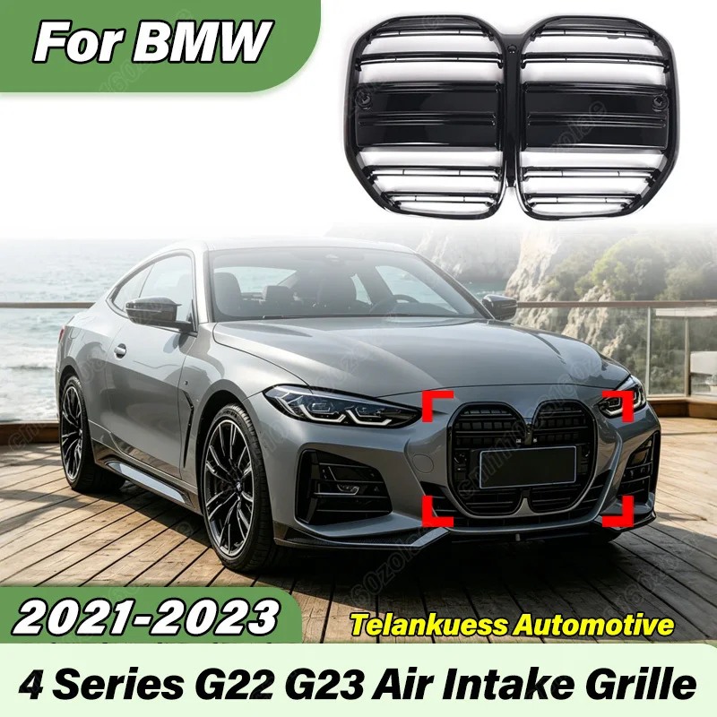 

For BMW 4 Series G22 G23 2021 2022 2023 Car Front Bumper Air Intake Grille Sports Racing Radiator Protective Cover Body Kit