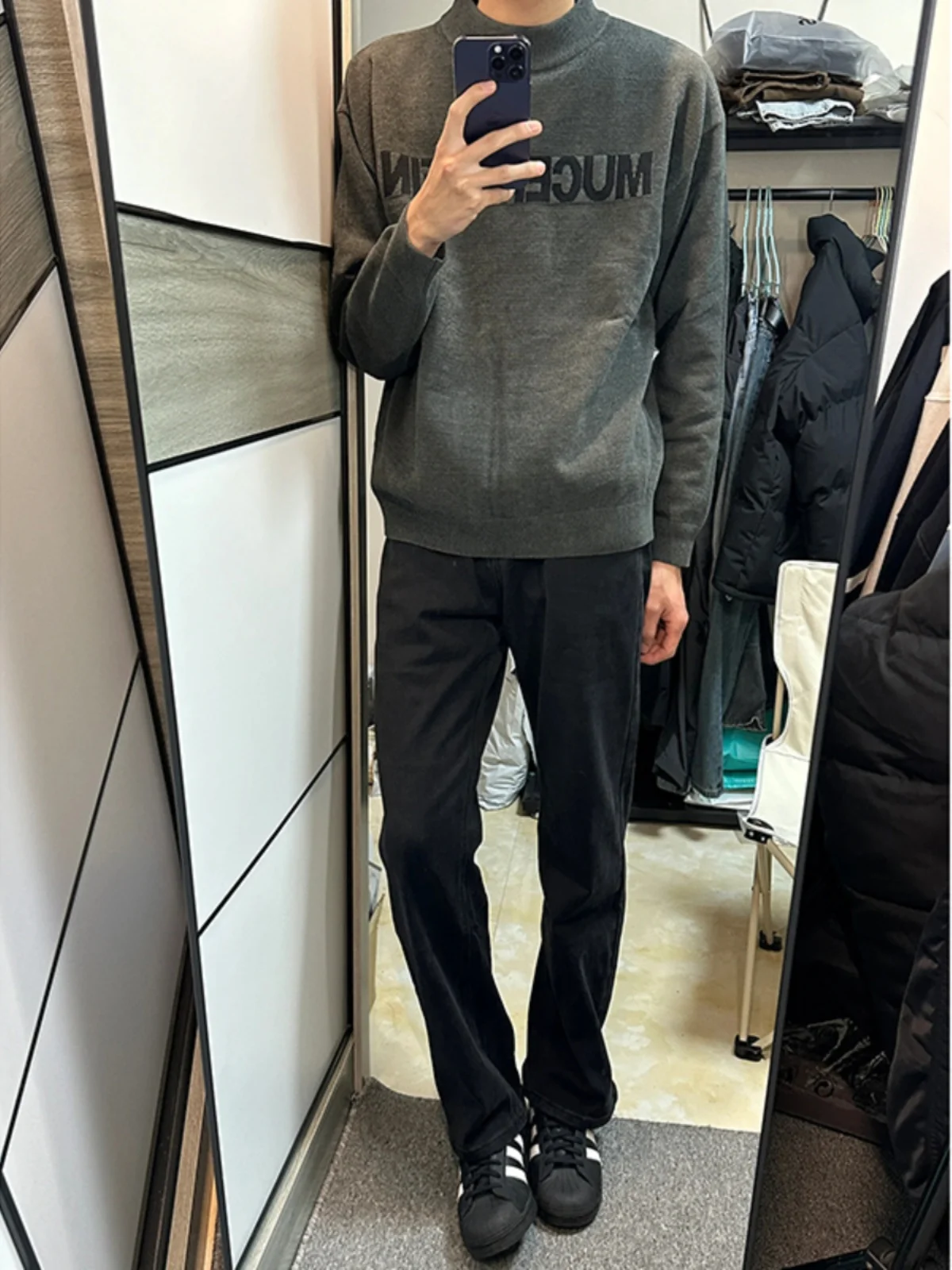 

Bla High Waist Stretchy Long Straight Leg Jeans Men's High Street Faion Trousers Extended Length Premium Quali