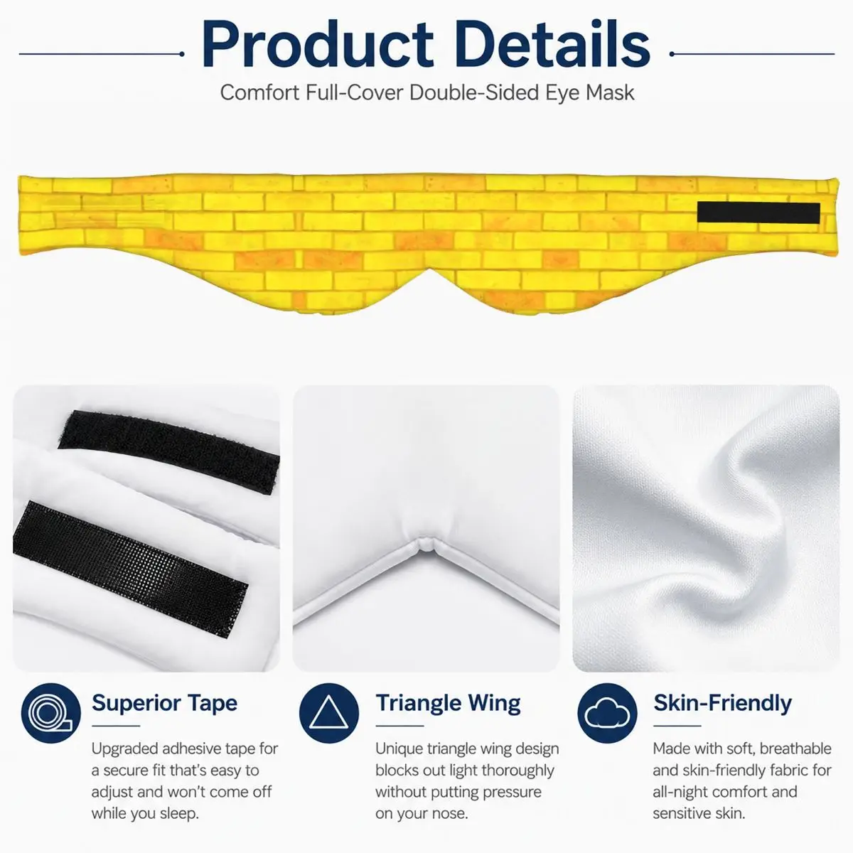 Yellow Brick Road sleep mask Light Blocking Portable Eye Cover for Girls Boys Home Sleeping Party Gift Eyeshade eyepatch view 4
