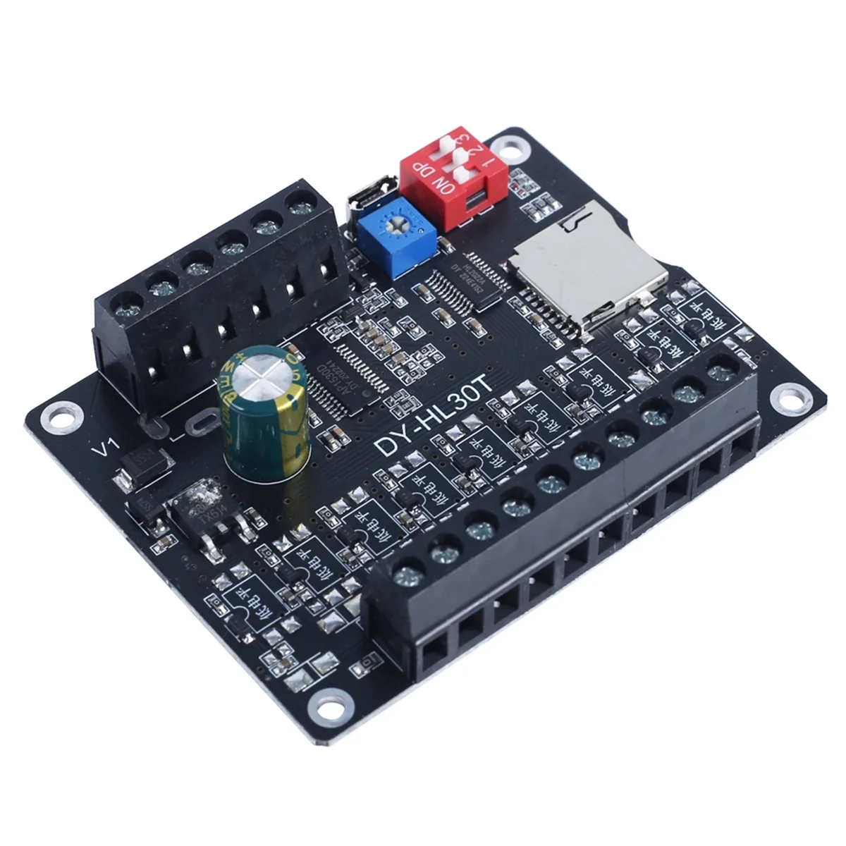 30W MP3 Voice Playback Module DY-L30T 9 Trigger Music Player Power Amplifier Board TF Card 32G Max WAV DC 12V 24V MP3 A