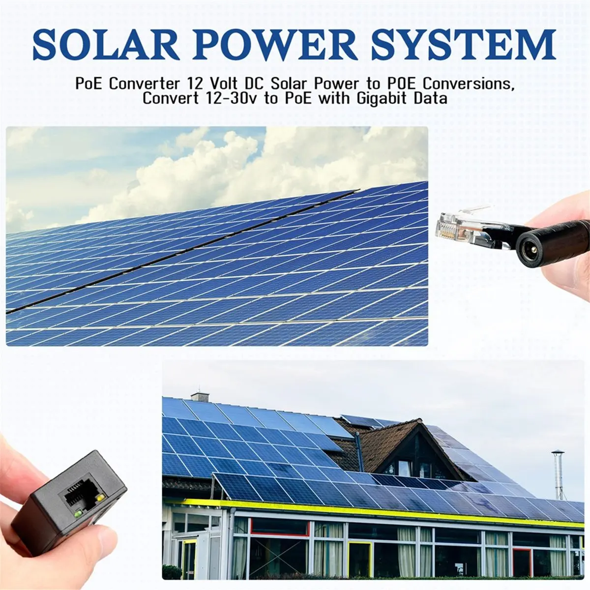 ABGN Gigabit PoE Injector PoE Converter 24V Passive PoE to 48V PoE 12-24V DC Convert to 48V 802.3af PoE for CCTV Camera