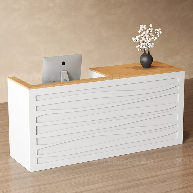 

Salon Decorations Reception Desk Logo Luxury Simple Modern Reception Desk Office Beauty Mostrador Recepción Commercial Furniture