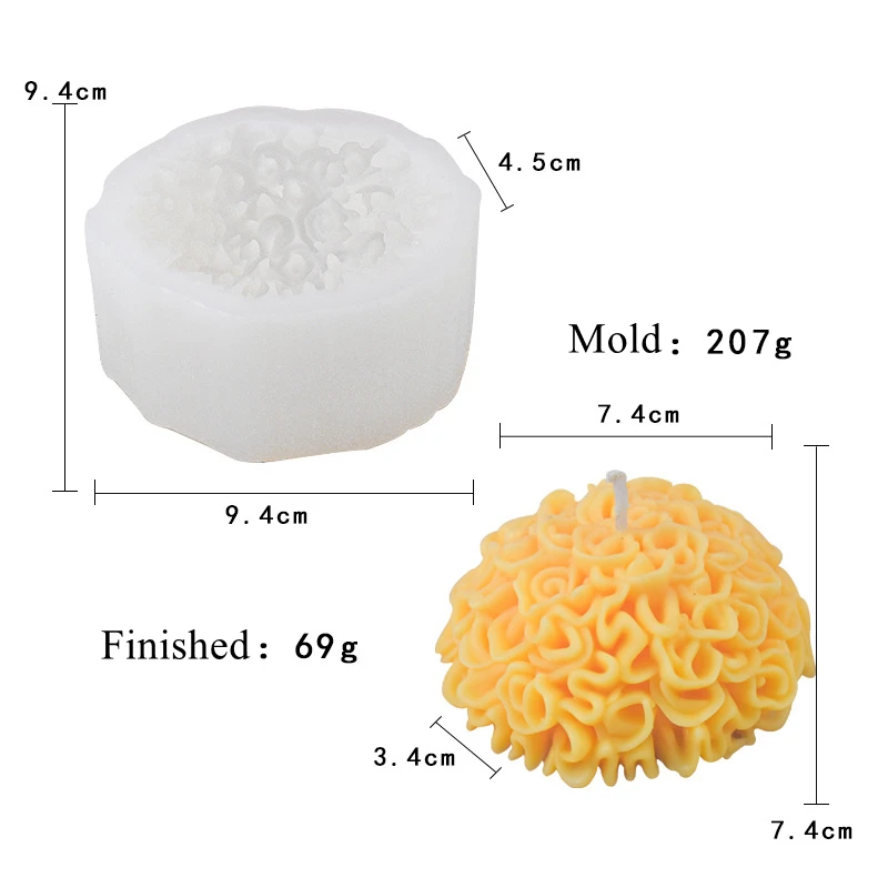 Chrysanthemum Silicone Moulds Scented Molds Plaster Molds Epoxy Resin Molds Flower Baking Molds for Candle Making M768