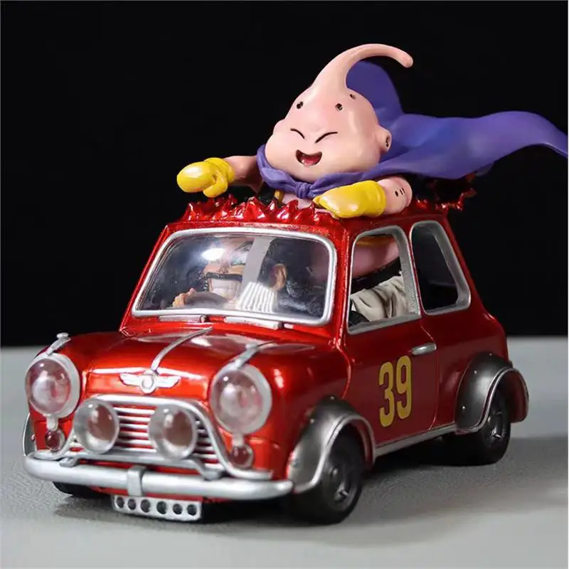 Dragon Ball Z Majin Buu Anime Figures Fat Buu Figurine Mr. Satan Drive Car 12cm Pvc Statue Model Desktop Decoration Toys Gifts