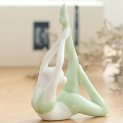 Delicate Porcelain Gymnastics Girl Miniature Desktop Ceramics Ballet Dancing Figurine Pose Ornament Decor Gift Craft Accessories