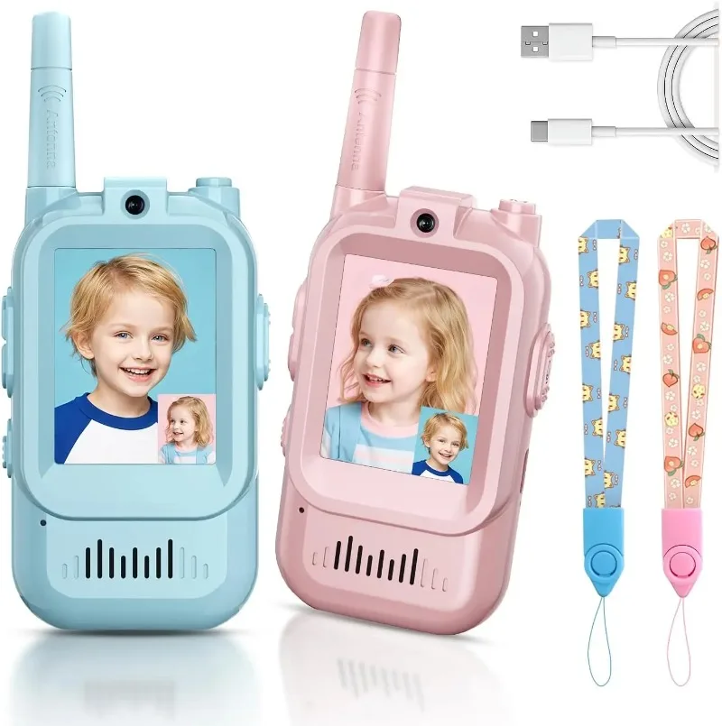 Video-intercom voor kinderen 2-inch High-definition scherm Oplaadbare spraaklettertypen Oproep met één klik Cartoon-intercom Cadeau voor kinderen