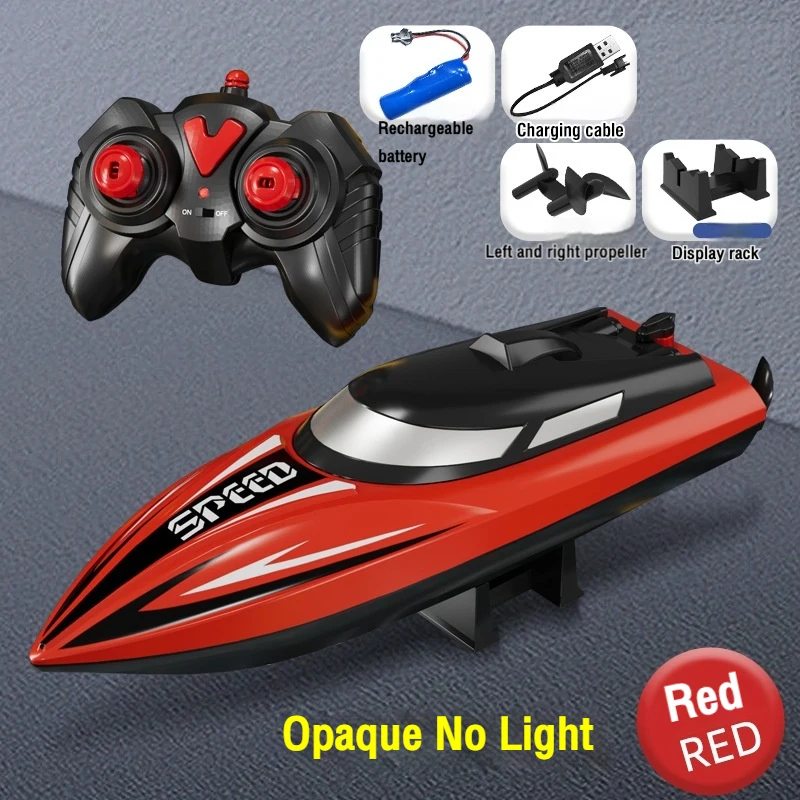 Rc-boot met kleurrijk led-licht Elektrisch hogesnelheidsspeelgoed Waterdicht Racing Afstandsbediening Speedboot Competitief speelgoedjongen Kindercadeau