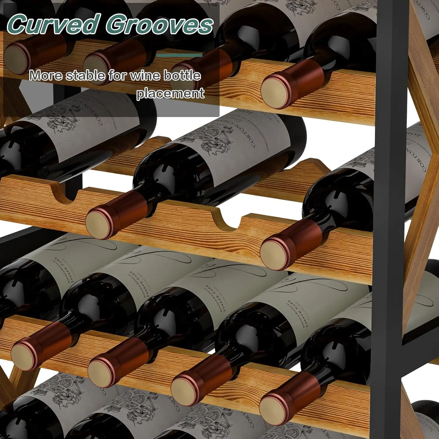 25 Bottle Wine Rack Freestanding Floor Rustic Wine Holder Stand 5 Tier Wobble-Free Tall Racks  Large Display Storage