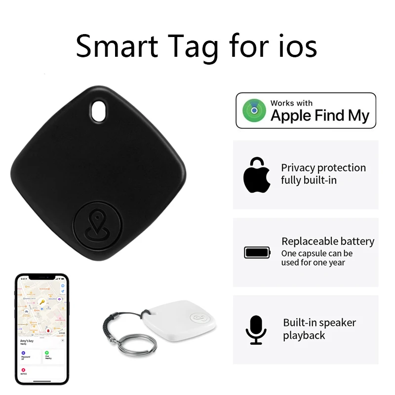 Mini GPS Tracker Tag for Kids Smart AirTag Mini Pet Anti Lost Bluetooth Smart Tag Car Locator For IOS System Find My APP