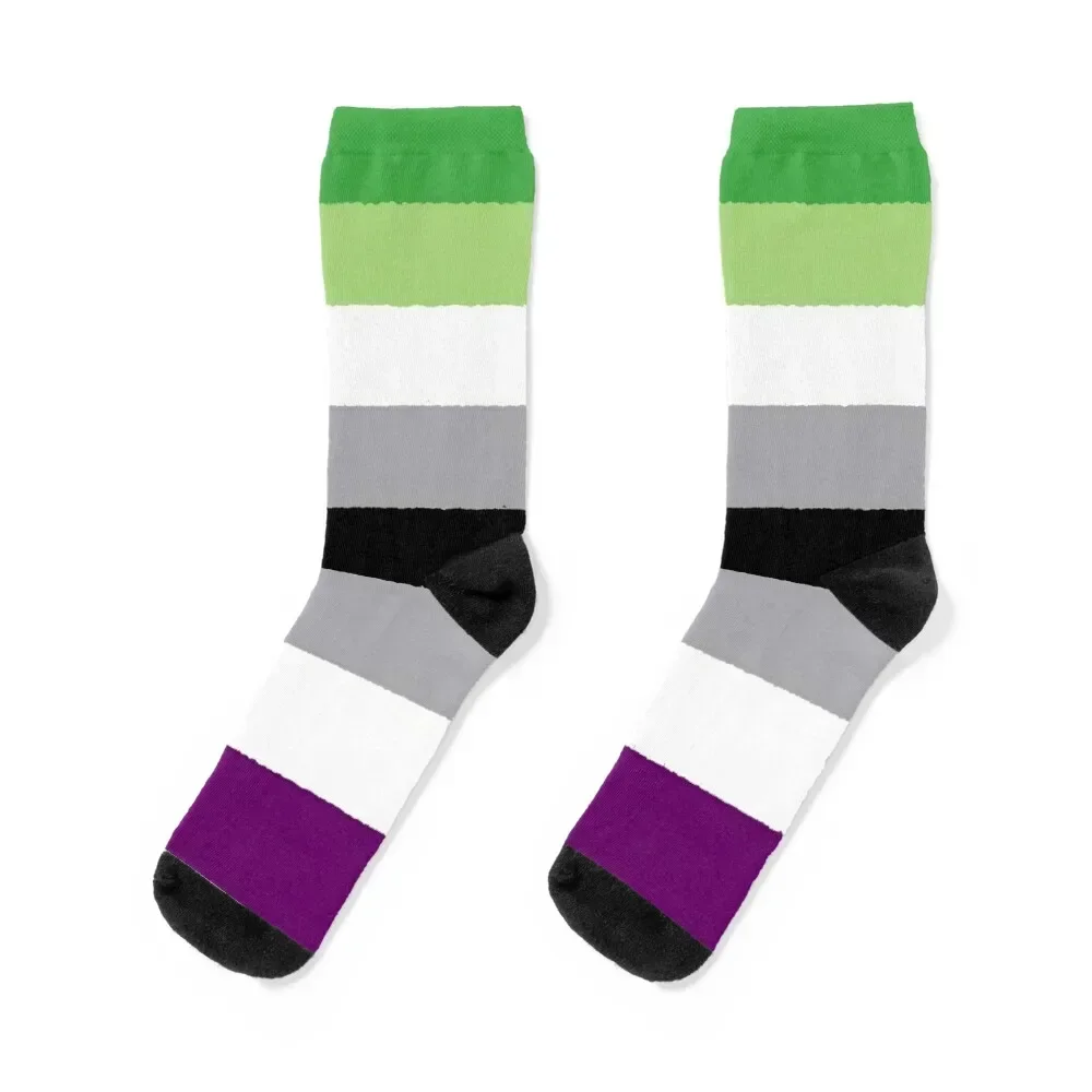

Aro Ace Flag Socks anti slip football sport colored Socks Women Men's