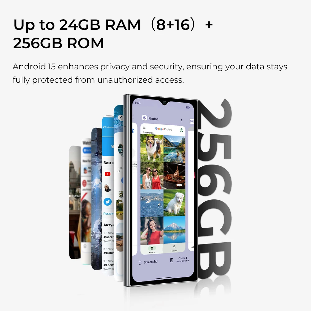 هاتف OUKITEL C62 Pro الذكي Android 15، 6.88 بوصة HD+ Display Unisoc T615، 24 جيجابايت (8+16) + 256 جيجابايت، بطارية 5150 مللي أمبير في الساعة NFC Mobile #4