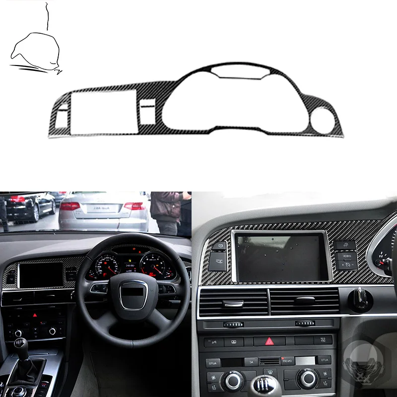 

For Audi A6 S6 2005-2011Carbon Fiber Speedometer Navigation Panel LHD RHD Automobile Trim Covers Stickers Car Accessories