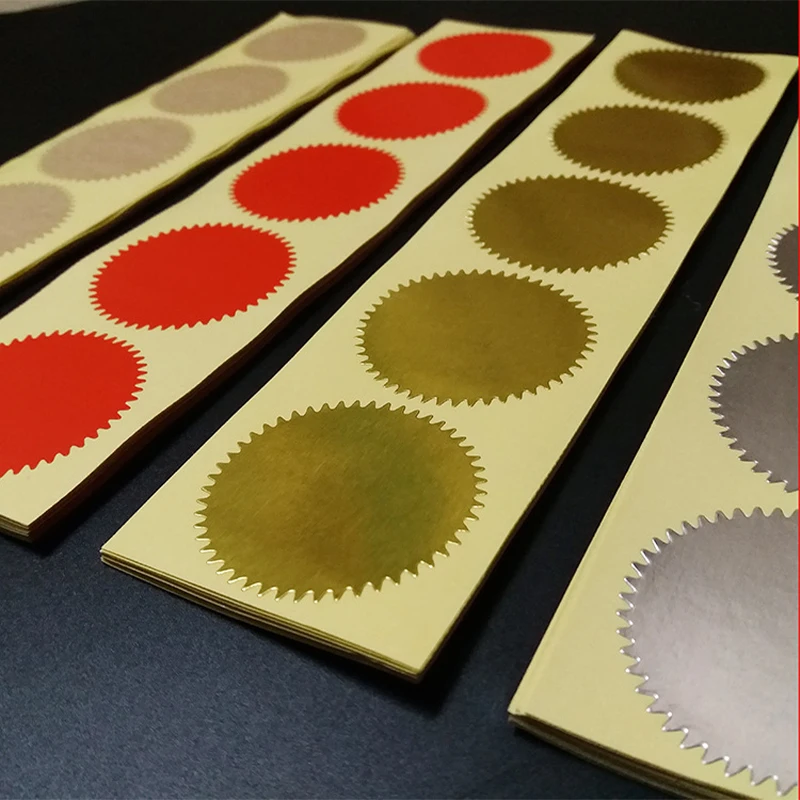 100pcs 45/50mm Gold Silver Foil Self Adhesive Steel Seal Stickers for Envelopes Certification Graduation Notary Corporate Seals