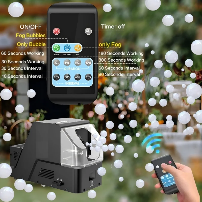 Machine à bulles à fumée automatique 3 en un, avec télécommande sans fil, pour Halloween, vacances, fête d'anniversaire, jouet pour enfants