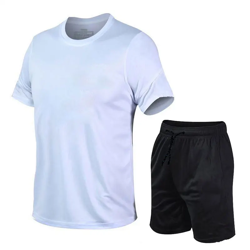 Summer 2023 new men\'s fitness running T-shirt shorts short-sleeved quick-dry two-piece suit men