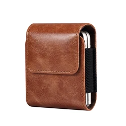 Leather Belt Clip Case Waist Bag Cover For Moto Razr 60 50 40 Ultra 5G 2025,Tecno Honor Magic V Oppo Find N3 Flip Holster Pouch