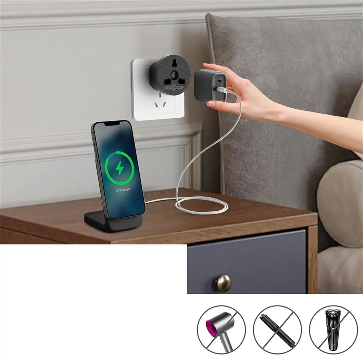 Reliable- 2PCS Travel Power Converters,International Plug Adapter,Universal Power Adapter,for US, EU, UK, AU 160 Countries