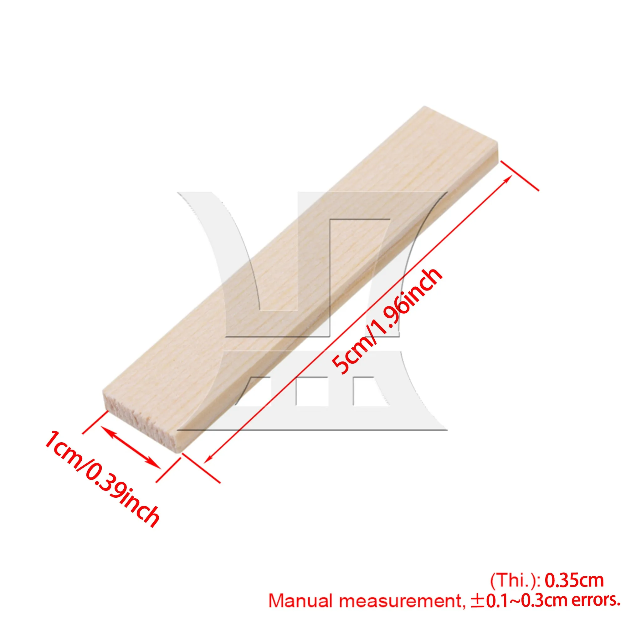 100 peças varas de madeira de bambu de 2 polegadas para modelo de barco de aeronave doméstica