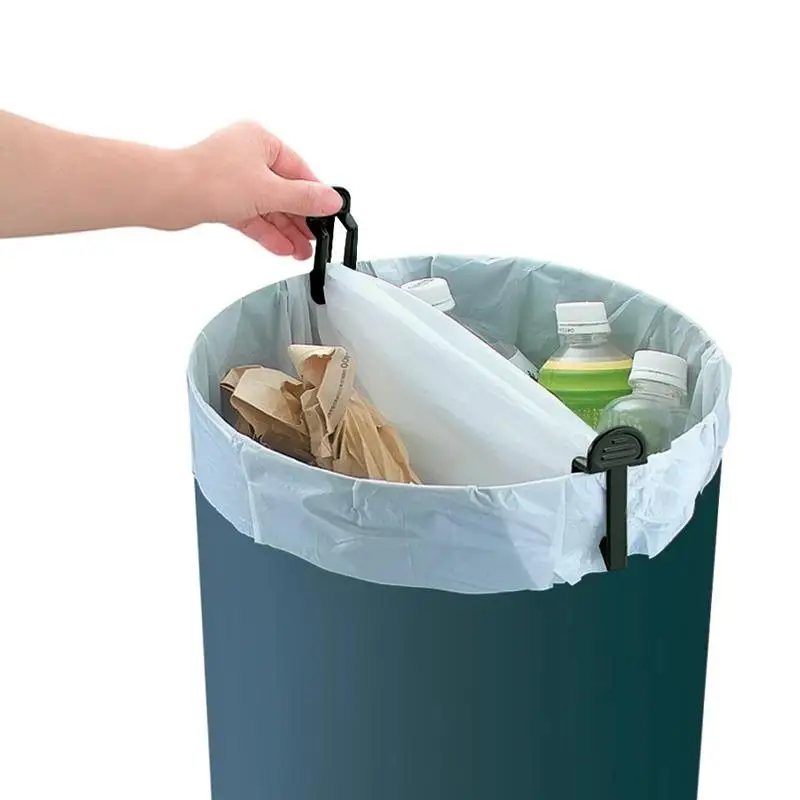 10pcs Durable Plastic Garbage Bag Clips - Easy Waste Bin Holder, Trash Can Securing Gadgets For Home Organization