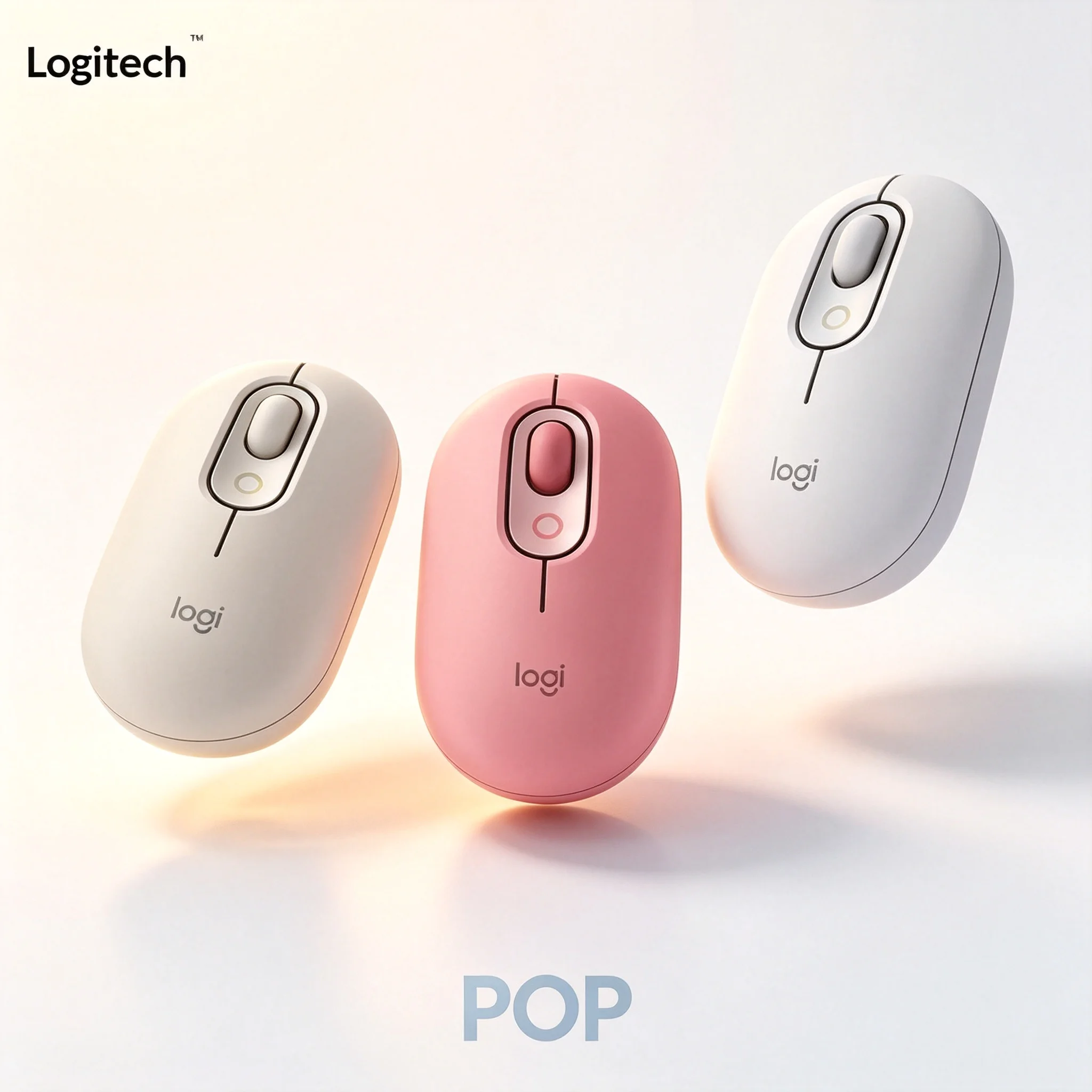 Genuine Logitech POP Mouse Bluetooth Multi Pairing Quiet Mice Portable Laptop Wireless Mouse