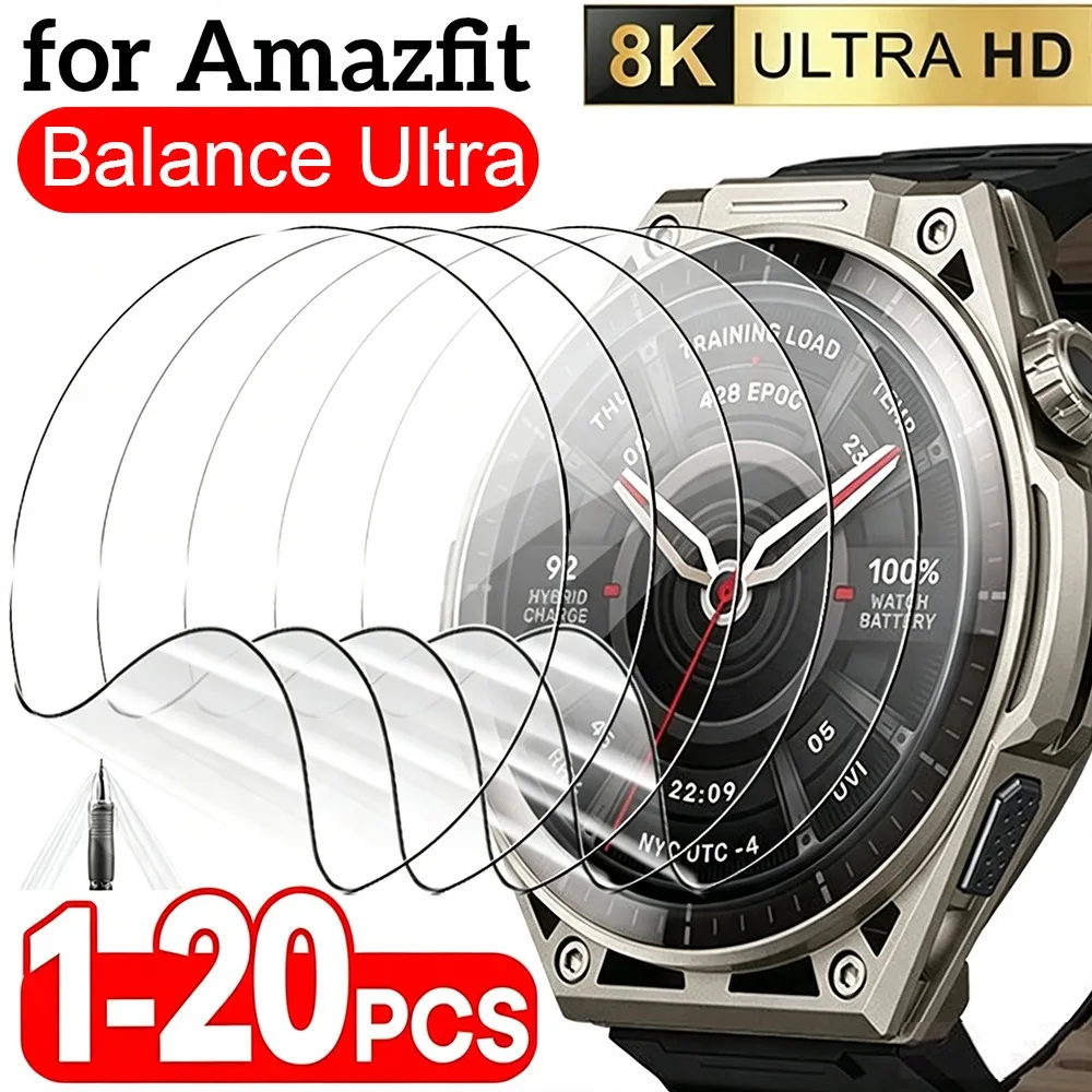1-20pcs for Amazfit Balance Ultra Screen Protector Hydrogel Film Soft Full Cover HD Clear Anti-Scratch Protective Film Not Glass
