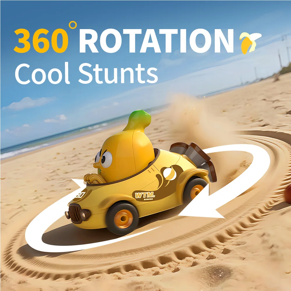 Y01 – voiture télécommandée pour enfants, Simulation de fruits banane, véhicule tout-terrain avec lumière, voitures de course RC, jouets de noël pour enfants