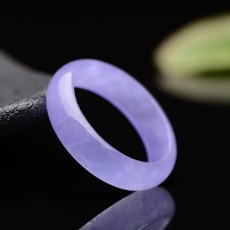 Burma Jade Ring Women Healing Gemstone Fine Jewelry Genuine Myanmar Grade A Jadeite High Ice Purple Jade Rings Anillos Mujer