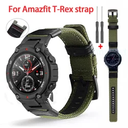 キャンバスストラップhuami amazfit t-rex 2スマートウォッチバンドスポーツブレスレットxiaomi amazfit t-rex 2 rex t rex proリストバンド