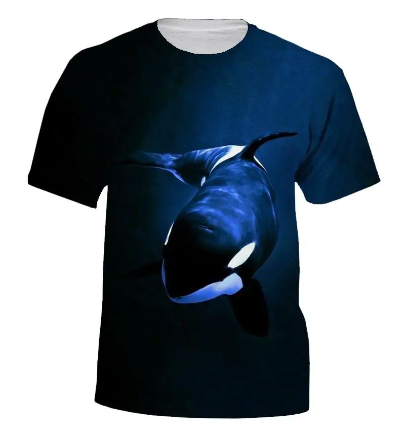 Summer Fashion Ocean Orca 3d Printing Fashion Men Women Children Short-sleeved Street Wind Breathable Light Casual T-shirt