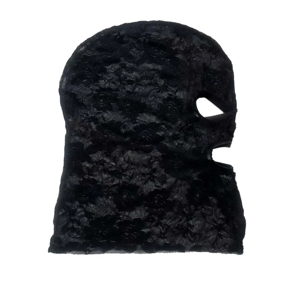 Vintage Halloween Head Cover Breathable Quick-dry Unisex Full Face Headgear With Eye Mouth Openings Elegant Gothic Lace Mask