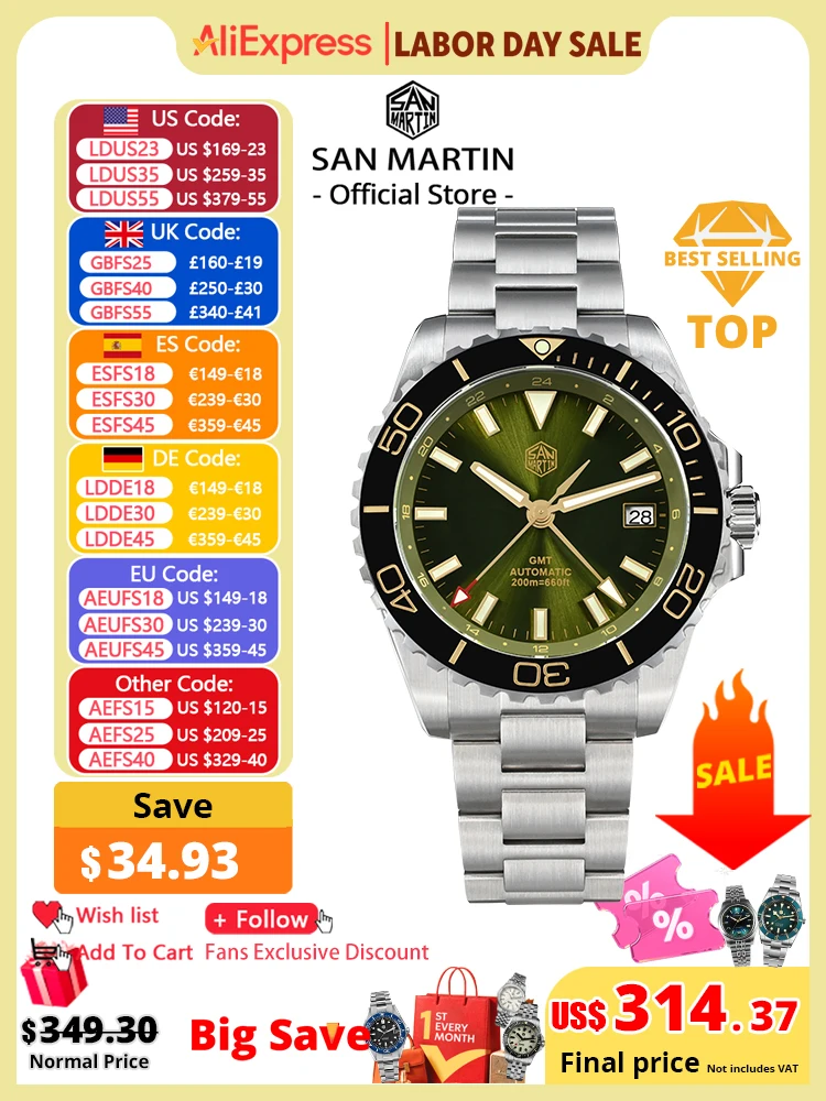 Seiko Watch Prospex - San Martin 39mm zegarek dla nurka