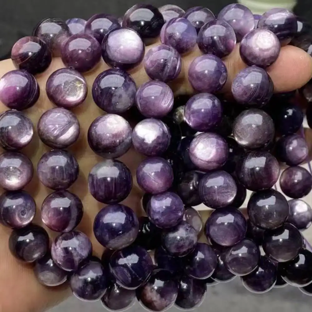 

AKAC approx9-10mm натуральные редкие фиолетовые браслеты lepidolite