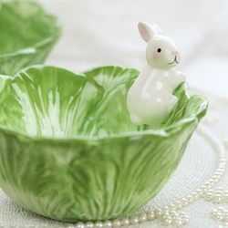 Creative Ceramic Bowl Cute 3D Rabbit Japanese Style Porcelain Food Container Salad Fruit Vegetable Rice Breakfast Bowls