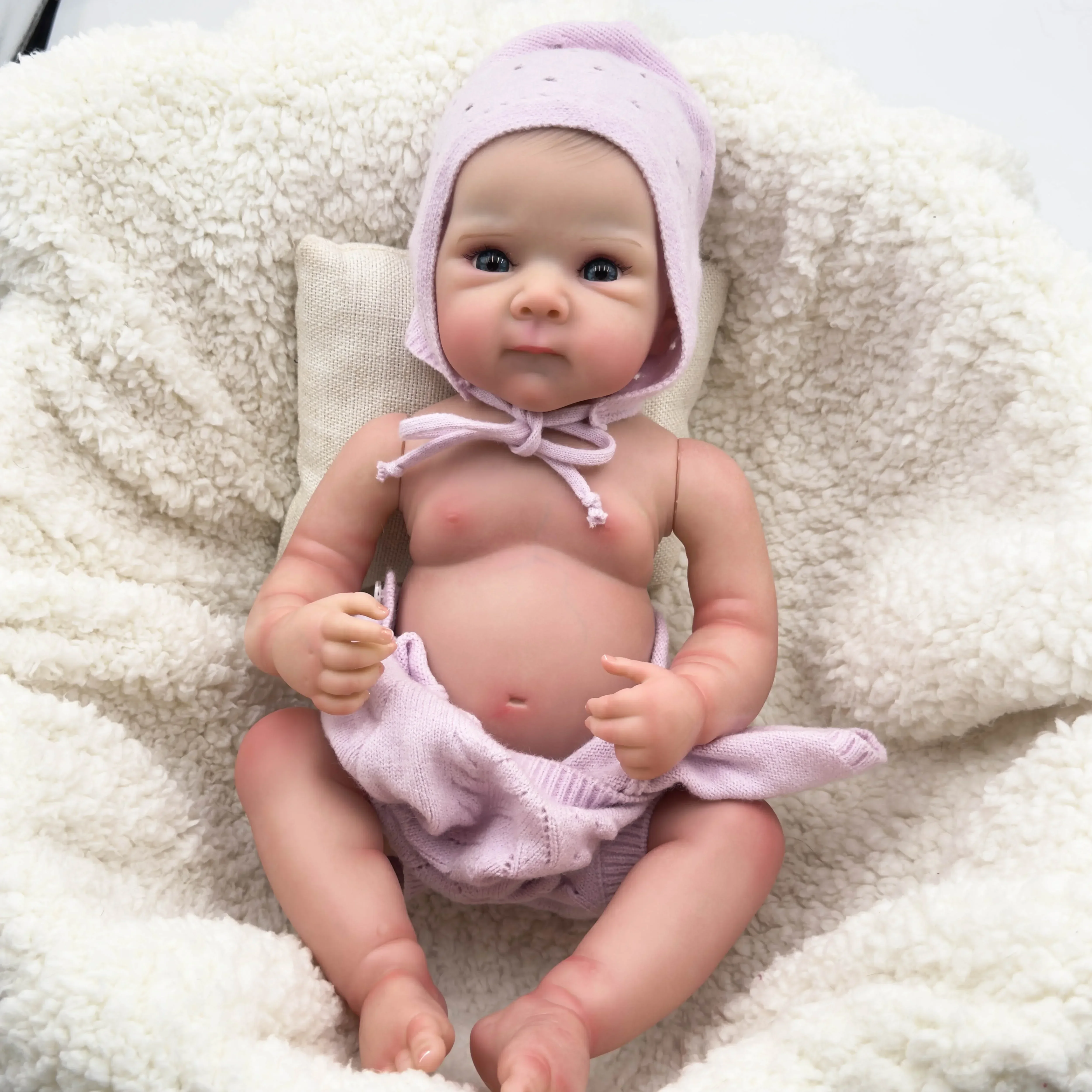 

18inch Bettie Reborn Baby Newborn Doll Lifelike Soft Touch Full Body Baby Layers Painting 3D Skin with Hand-drawn Hair