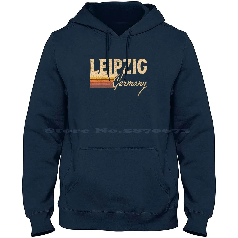 Leipzig Germany 100% Cotton Hoodie Leipzig Germany 1970s Vintage Retro Souvenir Vacation Distressed 1980s